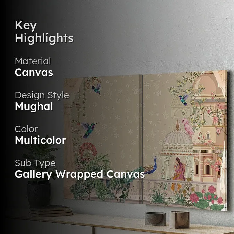 Royal Reverence Canvas Wall Painting - Set Of Two media 2