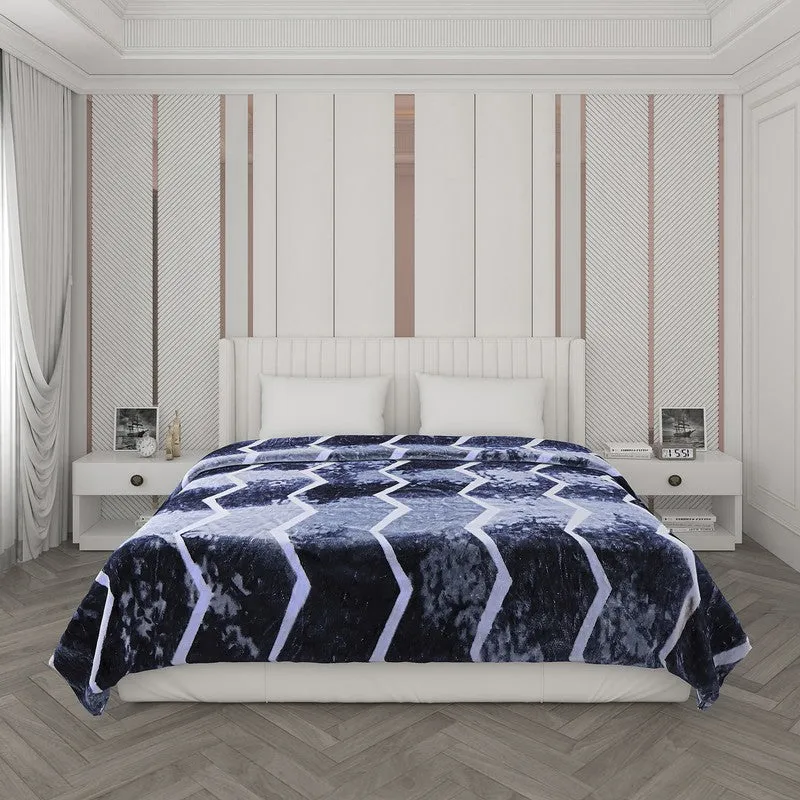 Monte Carlo Midnight Mosaic Blanket (Blue) - 600 GSM media 3