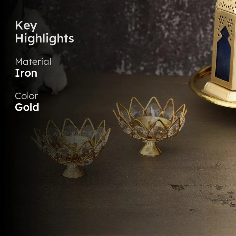 Neelima Crystal Diya (Small) - Set Of Two media 2