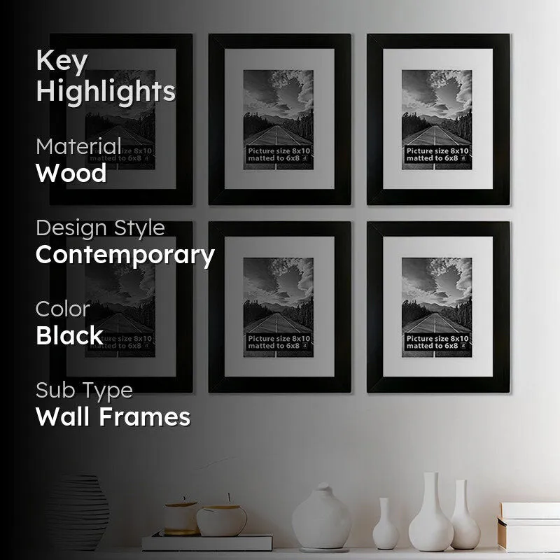 Willow World Rectangle Photo Frame (Black) - Set Of Six media 2