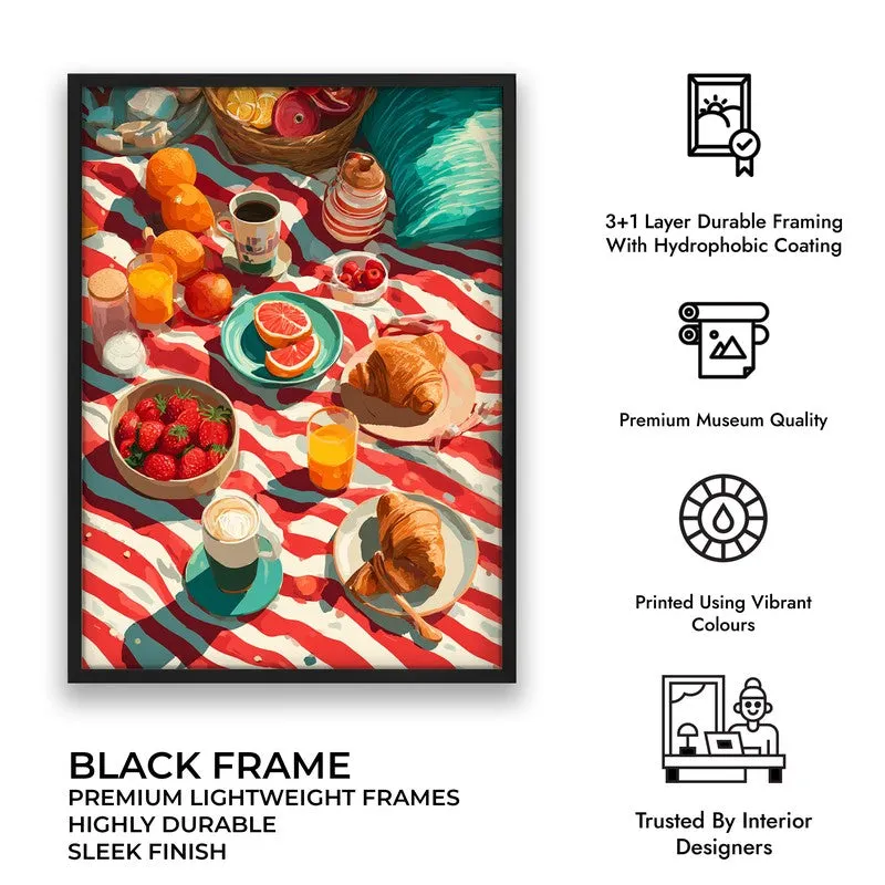 Sunstripe Feast Canvas Wall Painting - Black Frame media 9