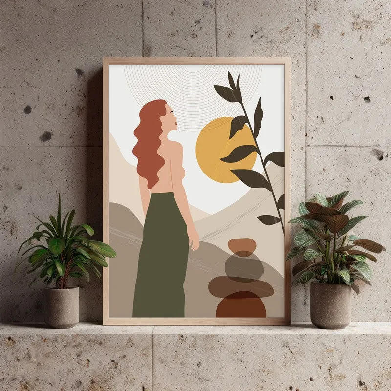Unbreakable Bloom Lady Archival Canvas Wall Art - Natural Brown Frame media 4