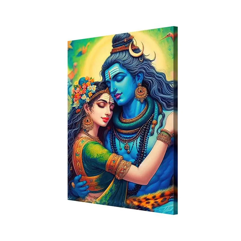 Shiva Shakthi Poly Canvas Wall Painting media 6