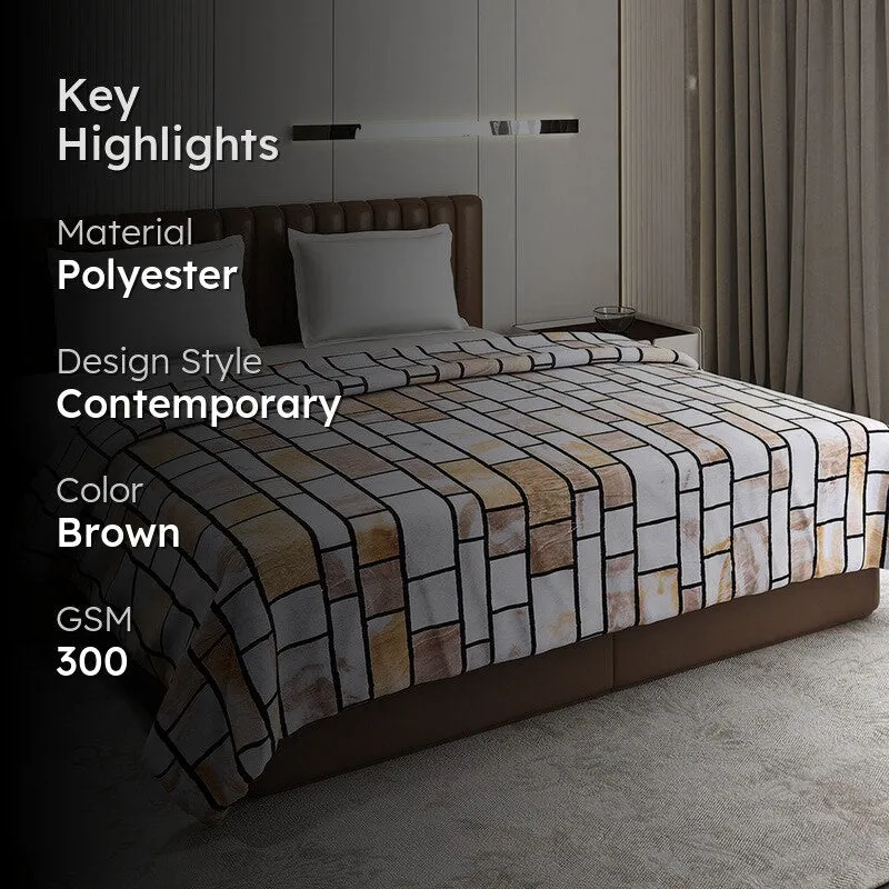Monte Carlo Strivox Linear Block Polyester Blanket (Light Brown) - 300 GSM media 2