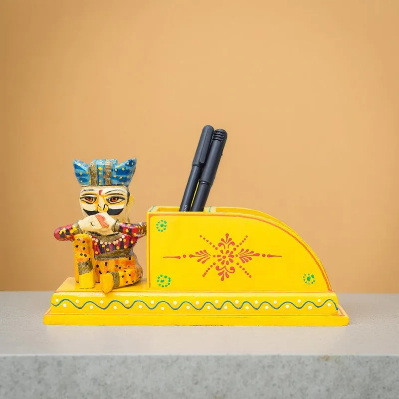 Handcrafted Wooden Musician Stationary Stand - Yellow media 1
