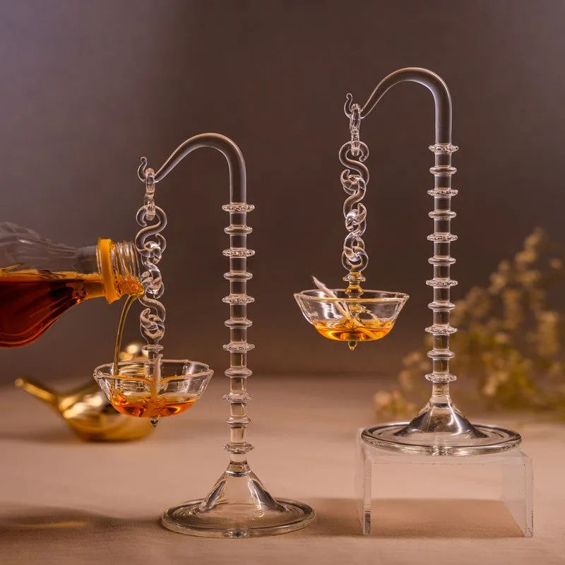 Aaradhya Glass Diya - Set Of Two media 4