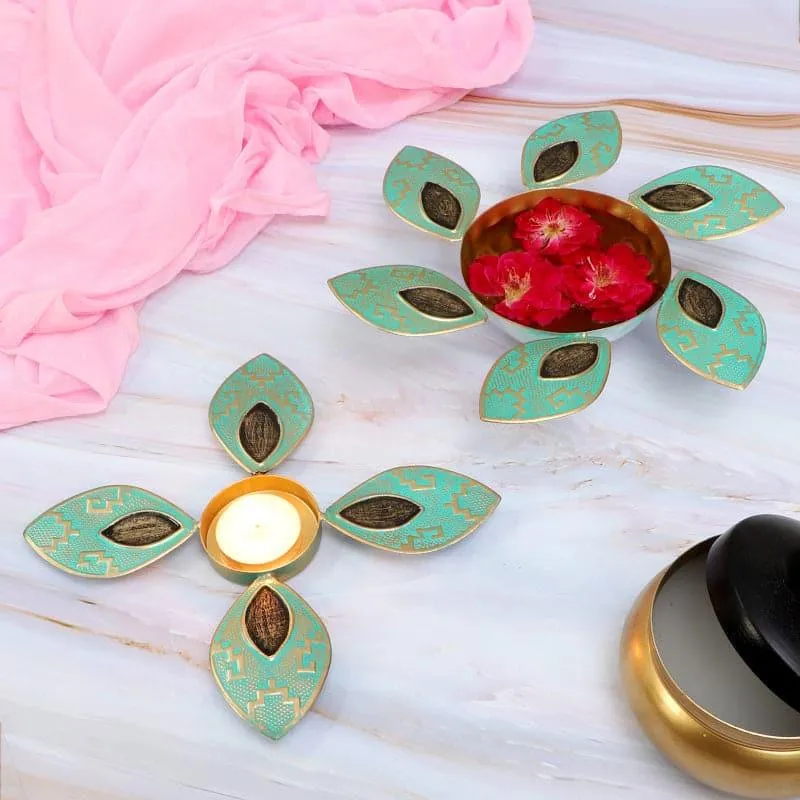Bloom Base Tealight Candle Holder - Set Of Two media 1