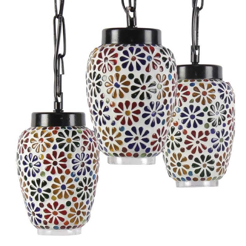Floral Glaze Glass Ceiling Lamp - Multicolor media 6