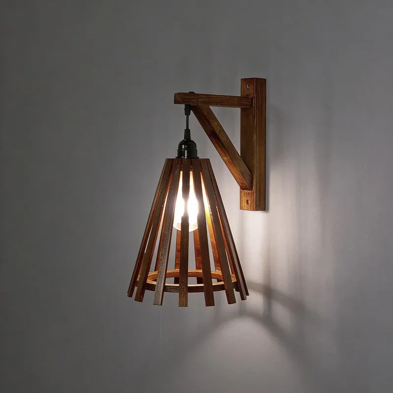 StripeForm Wooden Wall Lamp - Brown media 6