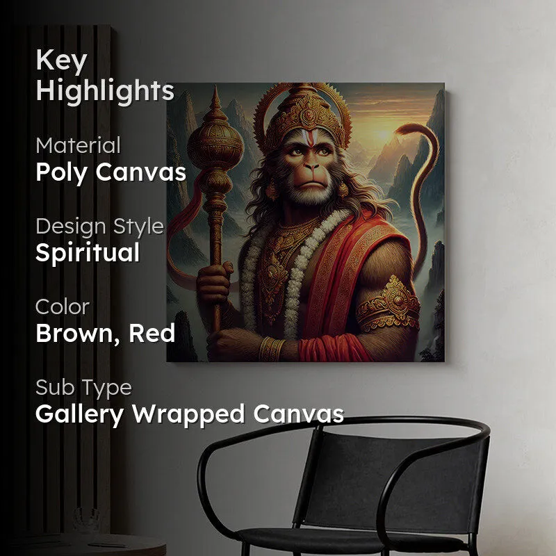Hanuman Gada Poly Canvas Wall Painting media 2