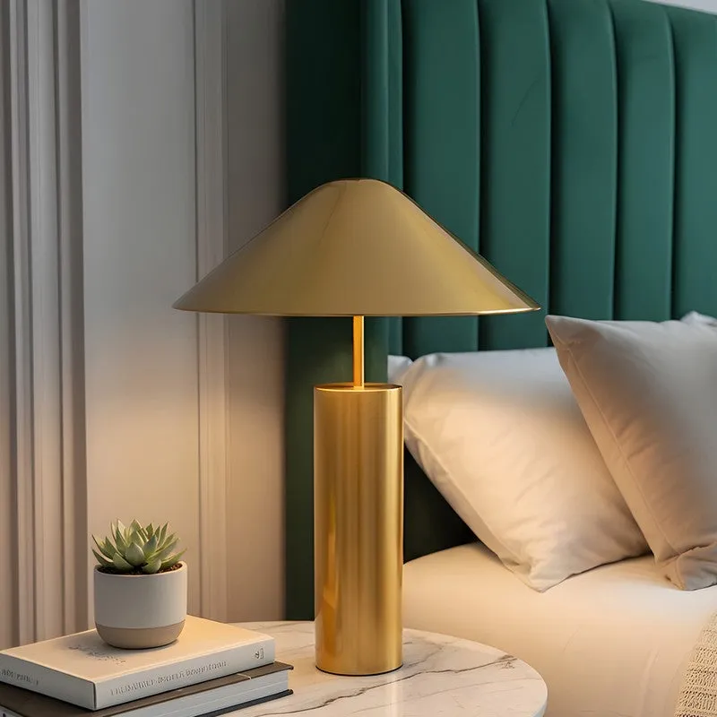 AarviDecor Lennox Designer Fabric Table Lamp - Gold media 1
