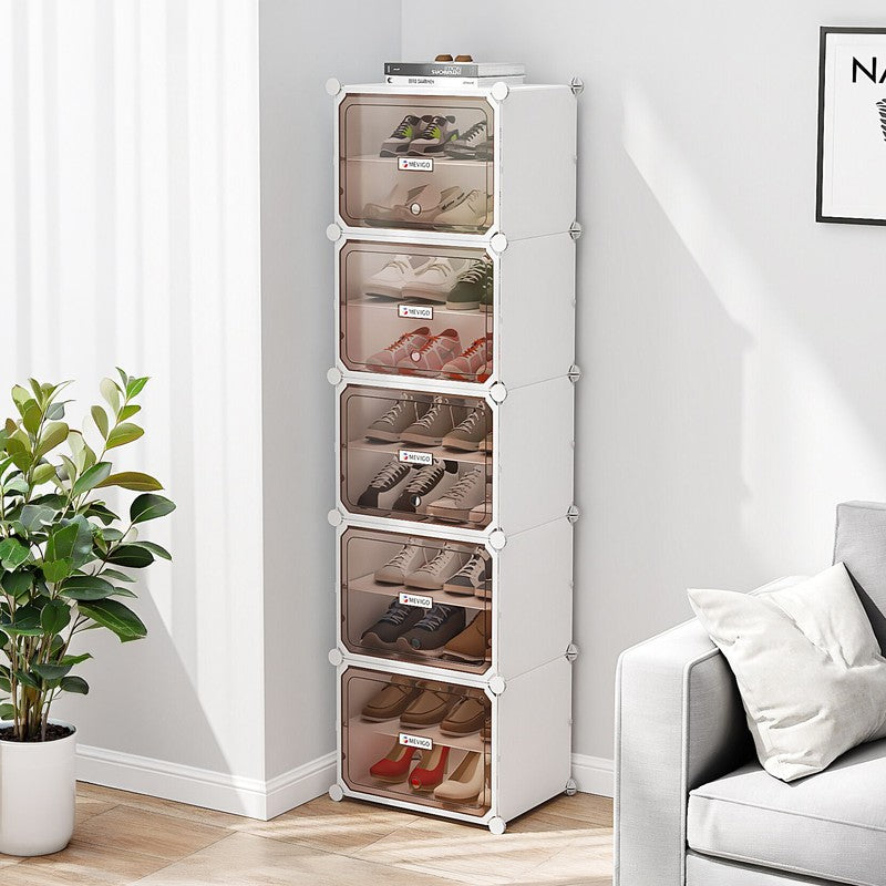 Soleva White Plastic & Metal Shoe Racks media 4