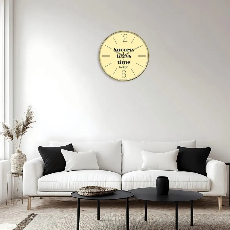 Success Takes Time Round Analog Wall Clock - Yellow media 4