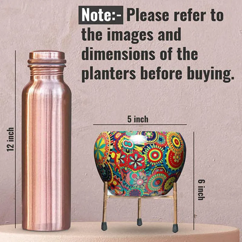 Mithuna Ethnic Handcrafted Planter With Stand - Four Piece Set media 8