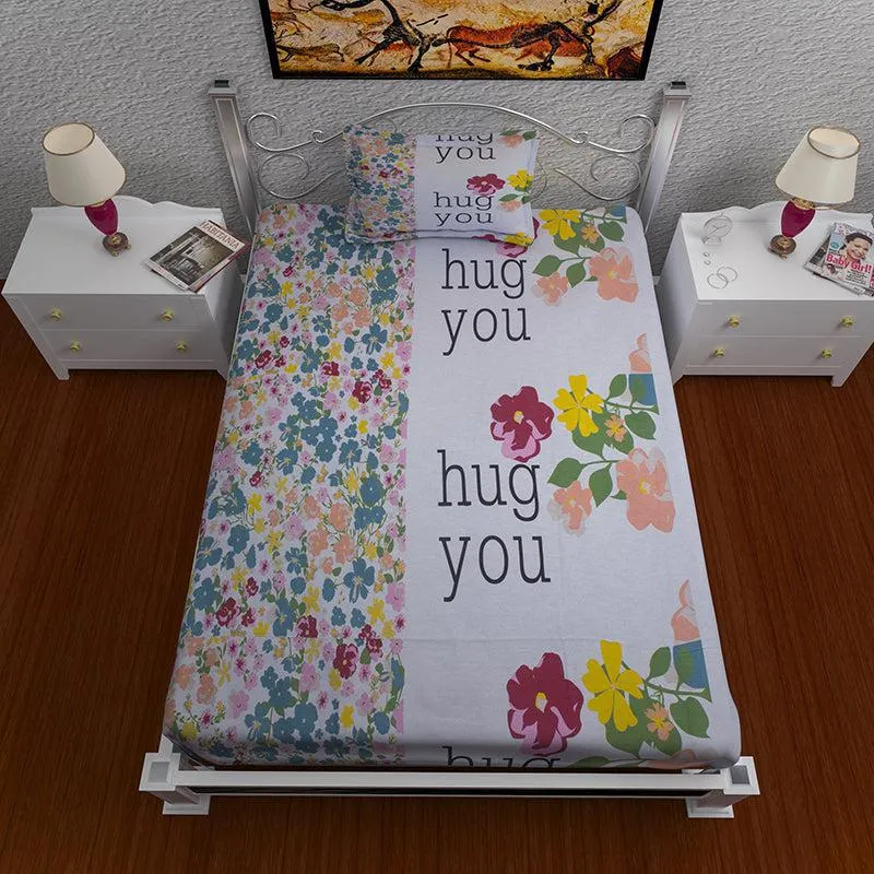 Fleur Jardin Hugs Floral Cotton Bedsheet - 144 TC media 8