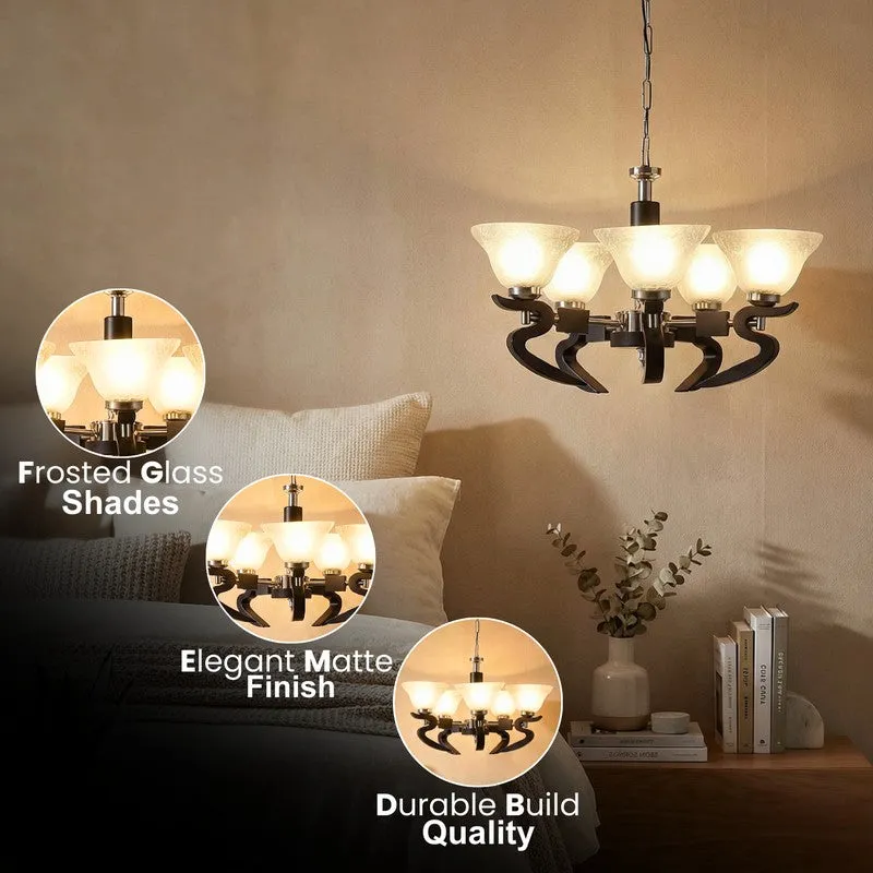 Cresca Wooden Ceiling Lamp - White & Black media 6