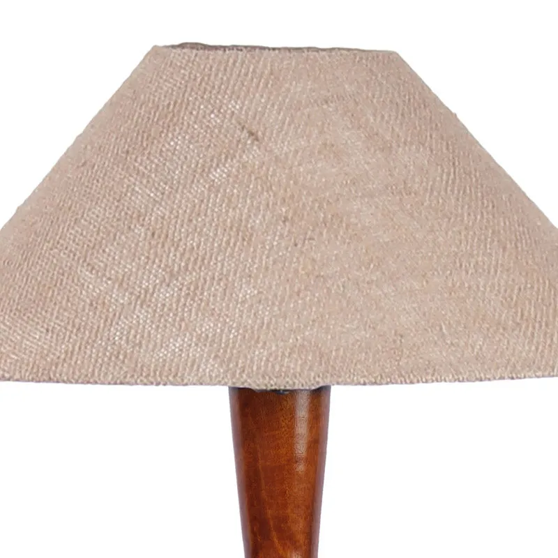 Masiya Vintage Wooden Floor Lamp With Jute Shade - Beige media 5