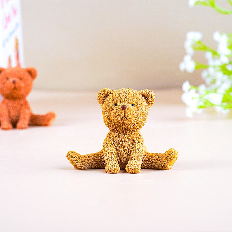 Cuddle Pals Decorative Bears Showpieces (Brown,yellow) - Set Of Two media 6