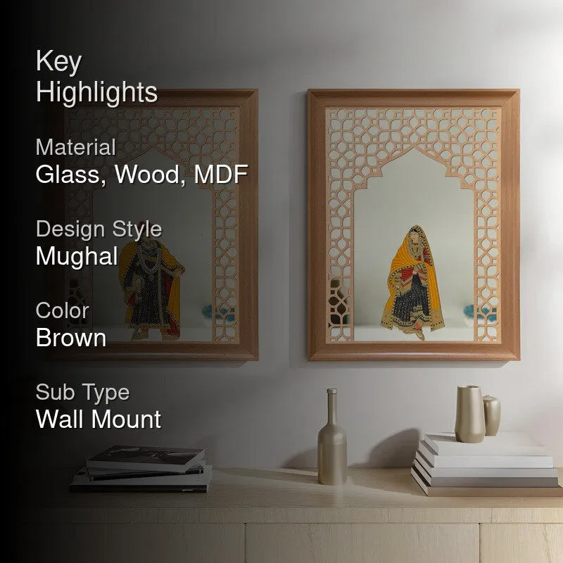 Jharokha Madhubani Glass Wall Mirrors - Set Of Two media 2