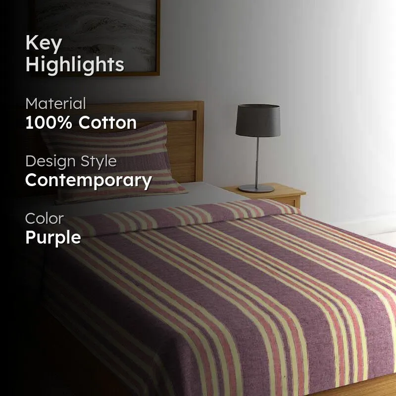 Parallel Stroke Bedcover - Purple/Yellow media 2