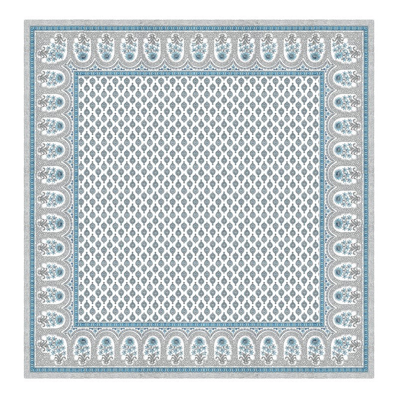 OvoFloro Handblock Printed Cotton Bedsheet (Blue) - 400 TC media 5