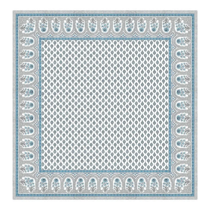 OvoFloro Handblock Printed Cotton Bedsheet (Blue) - 400 TC media 5