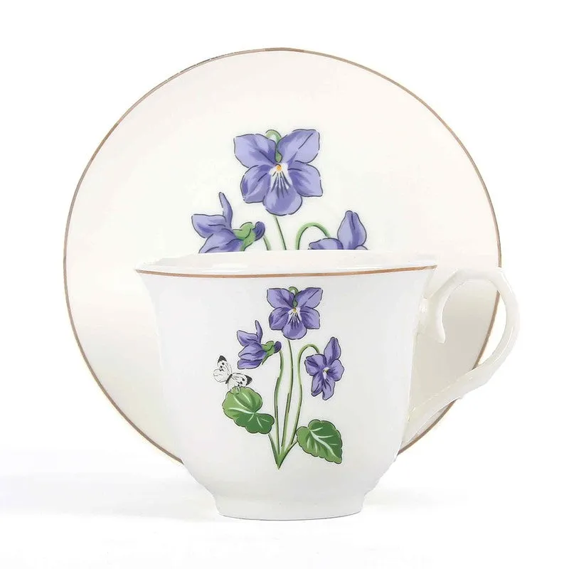 Petaluxe 24k Gold Brushed Porcelain Tea Cup (300 mL Each) -  Twelve Piece Set media 5