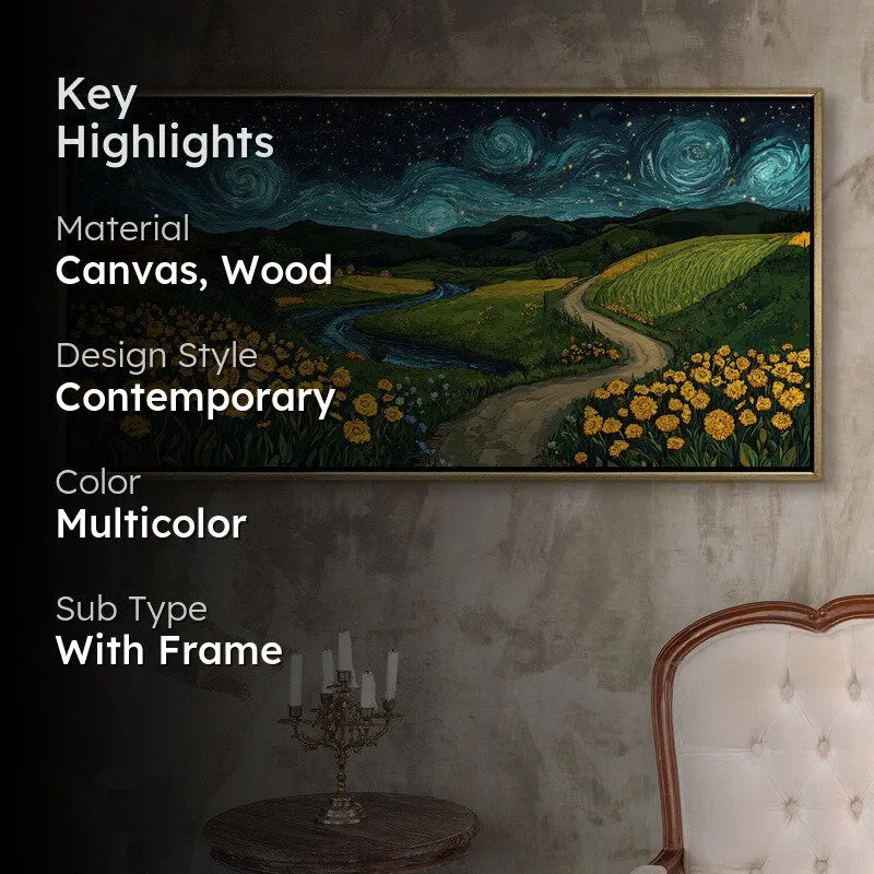 Stardust Canvas Wall Painting With Frame media 2