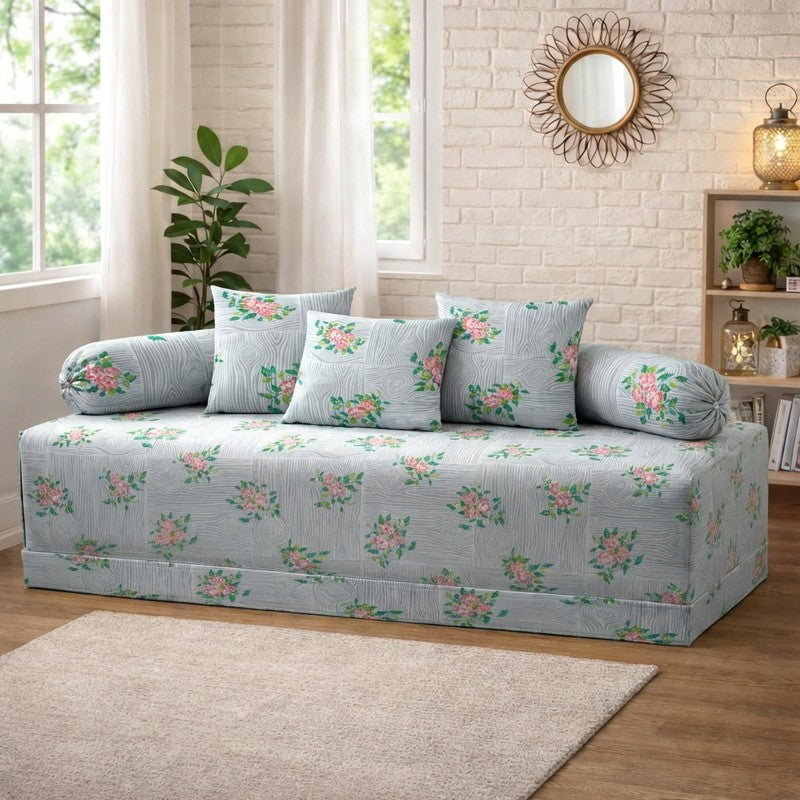 Posara Printed Diwan Set - Six Piece Set