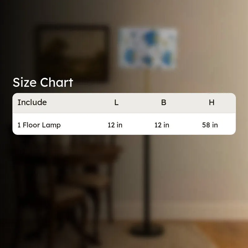 Retro Shine Wooden Floor Lamp - Blue media 9