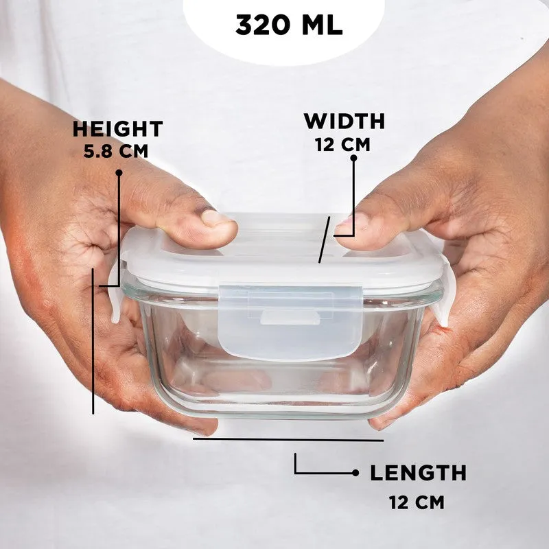 Paksy Leak Proof Glass Lunch Box (320 mL Each) - Set Of Two media 9