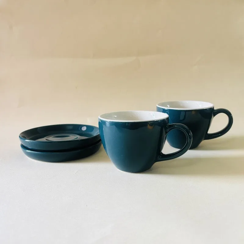 Ceramic Cup & Saucer (Deep Green/180 mL Each) - Set of Two media 5