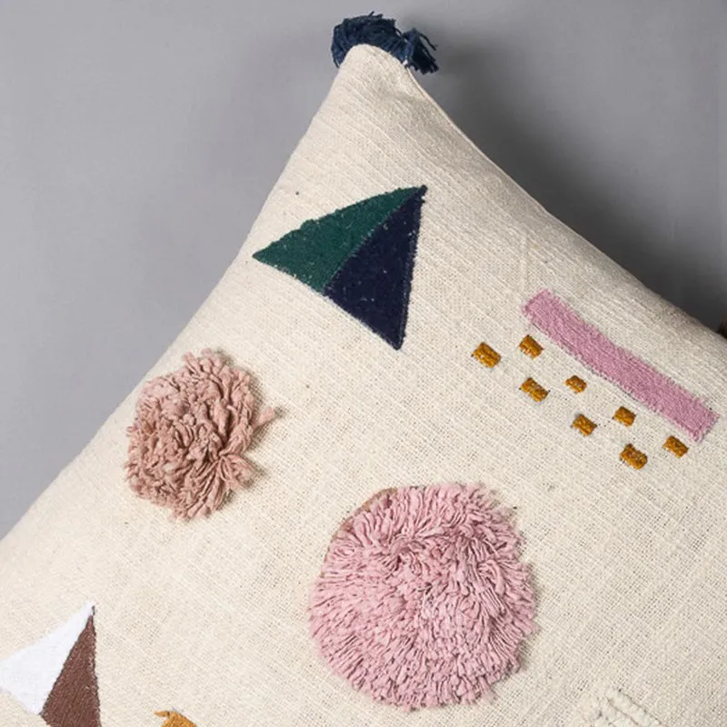 Pom Pom Touch Embroidered Cushion Cover media 5