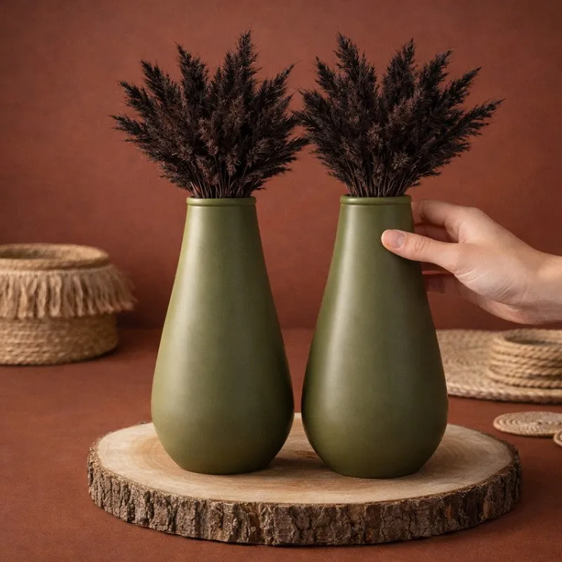 Celestial Curve Vase (Green) - Set of Two media 3