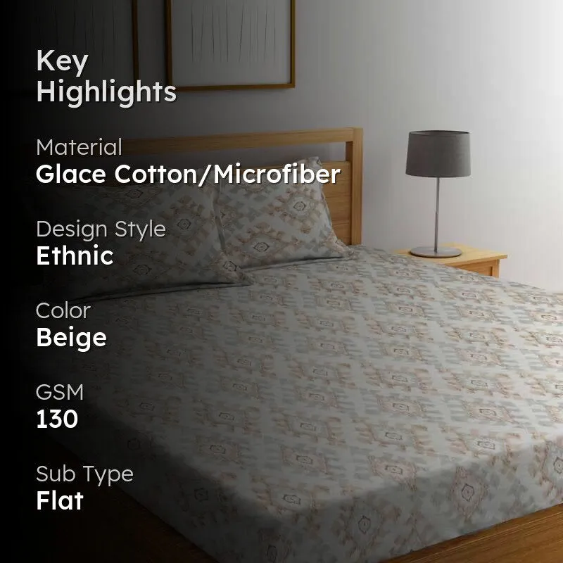 Siki Printed Microfiber Bedsheet - 130 GSM media 2