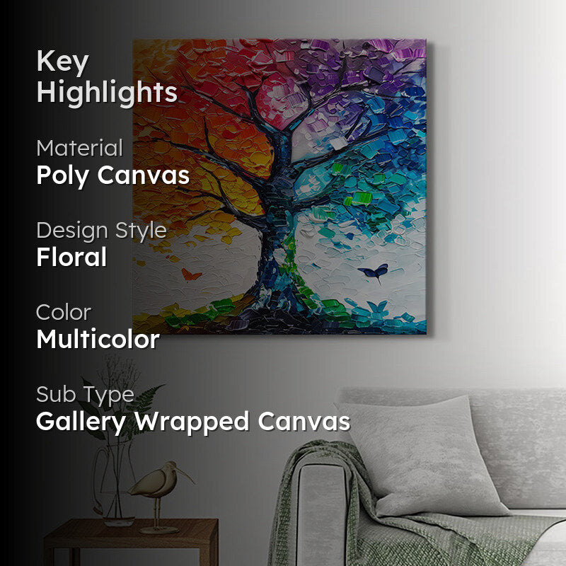 Rainbow Tree Poly Canvas Wall Painting media 2