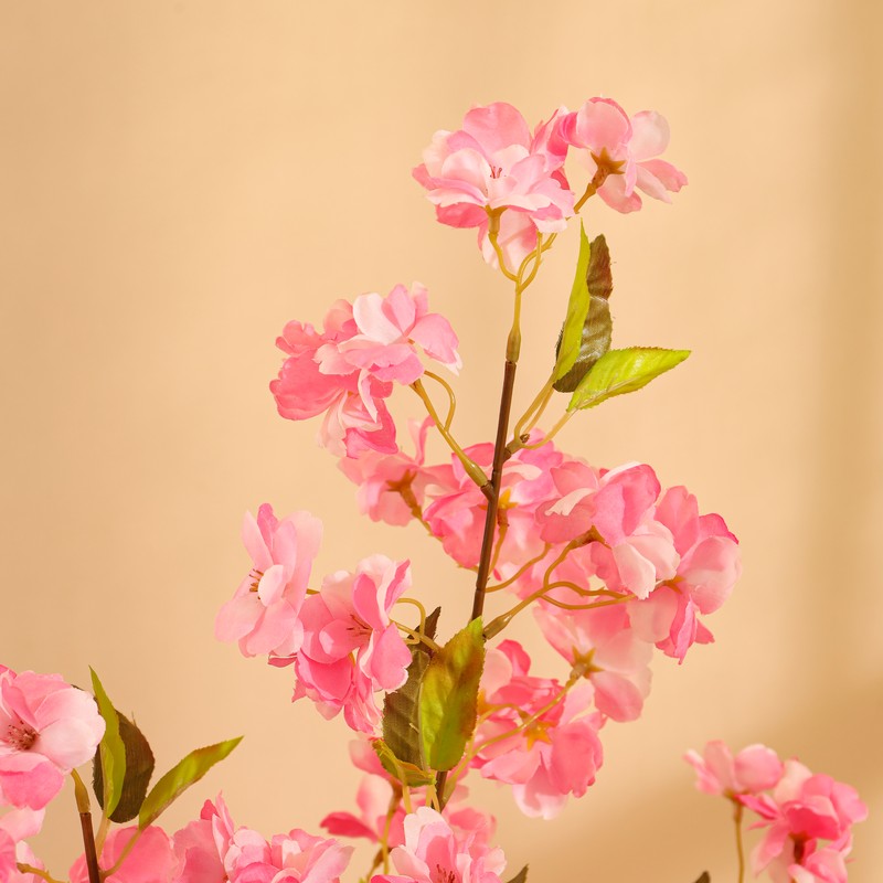 Artificial Cherry Blossom Plant With Black Plastic Pot - 4 ft media 7