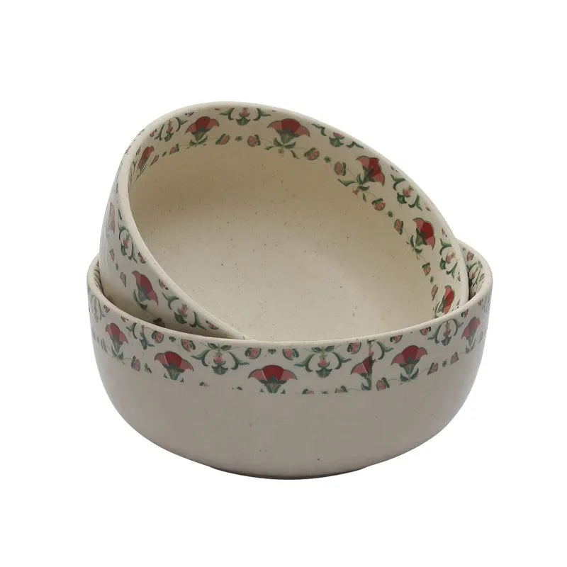 Rosette Multicolor Stoneware Serving Bowls - Set Of Two media 5