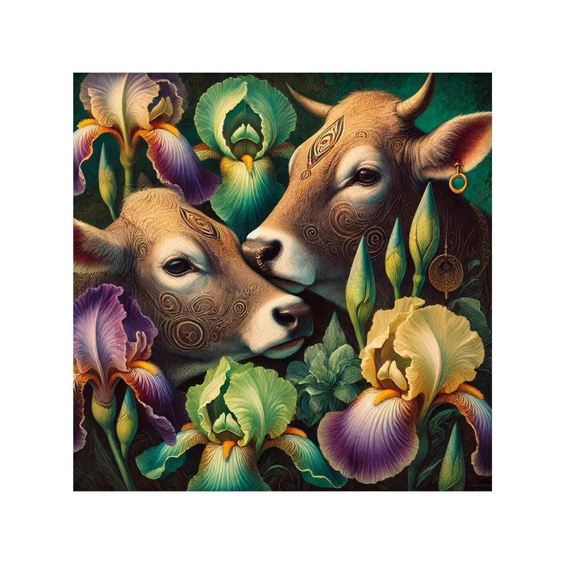 Cows And Blooms Wall Painting media 4