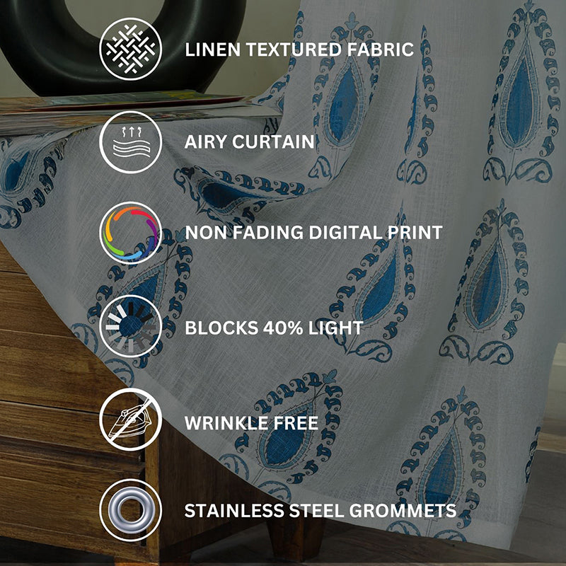 Whispa Linen Texture Sheer Curtain - Set Of Two media 9