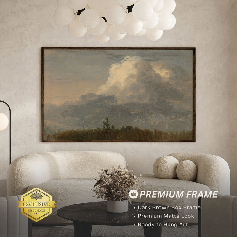 Cloud Formation Wood Wall Art With Frame - Black