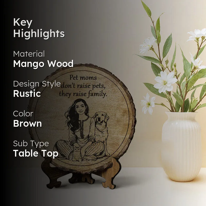 Pet Moms Wooden Showpiece - Round media 2