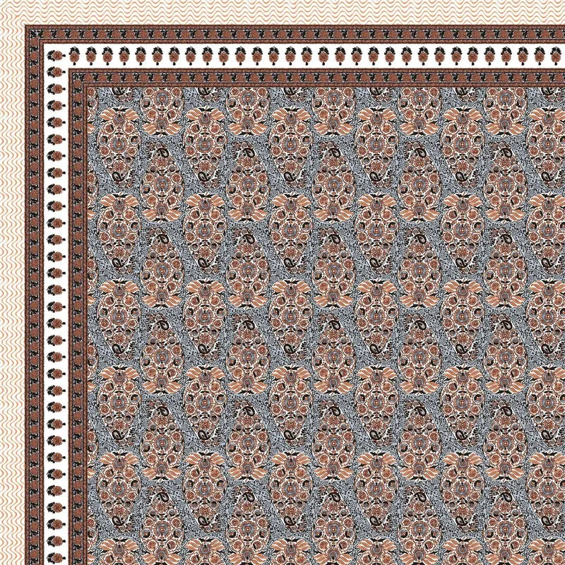 Artor Cotton Bedsheet (Brown,Grey) - 240 TC media 5
