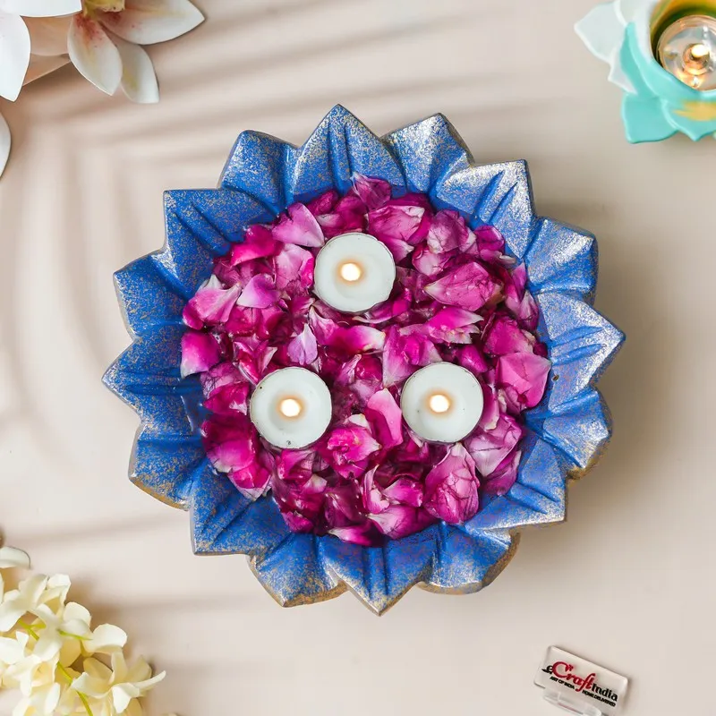 Blue Lotus Resin Urli - Blue media 5