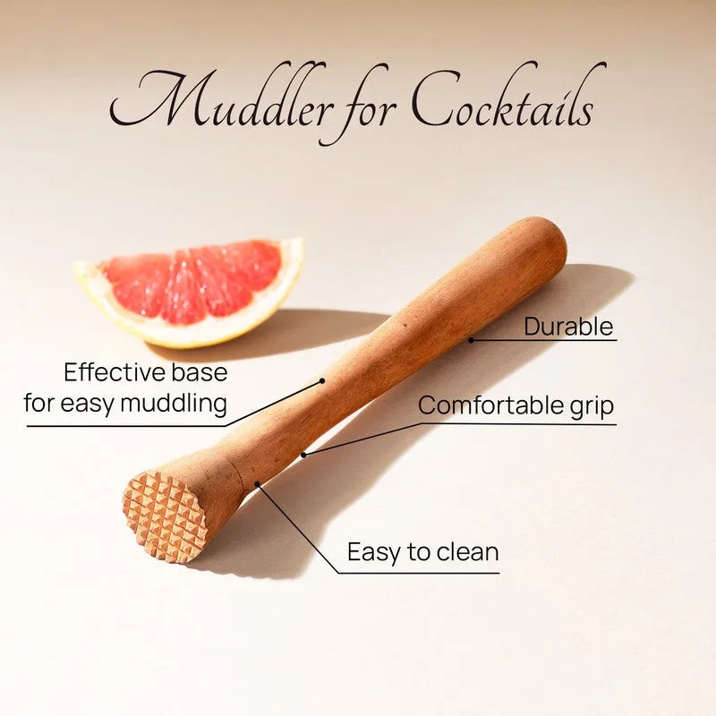 Timber Smash Stainless Steel Muddler - Brown media 4