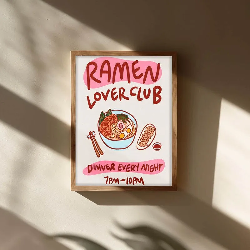 Ramen Club Archival Canvas Wall Art - Brown media 3