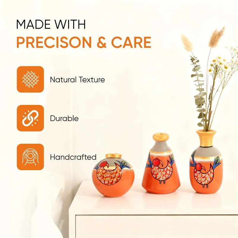 Indukar Terracotta Vase - Three Piece Set media 6