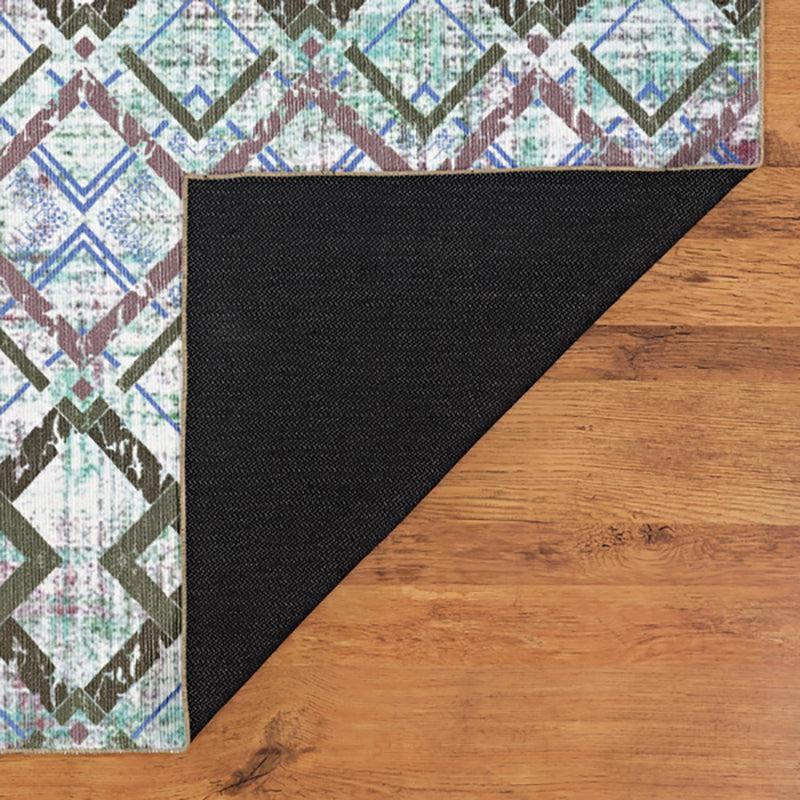 Thrain Geometric Polyester Anti-Skid Carpet - Green media 4