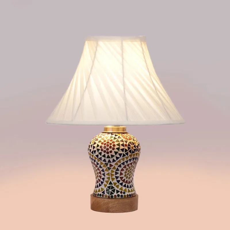 Aurenique I Pleated Wooden Table Lamp - Multicolor media 6