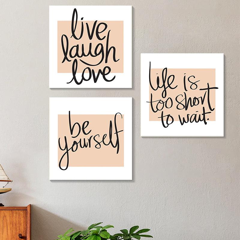 Life Is Short Wall Painting - Set Of Three